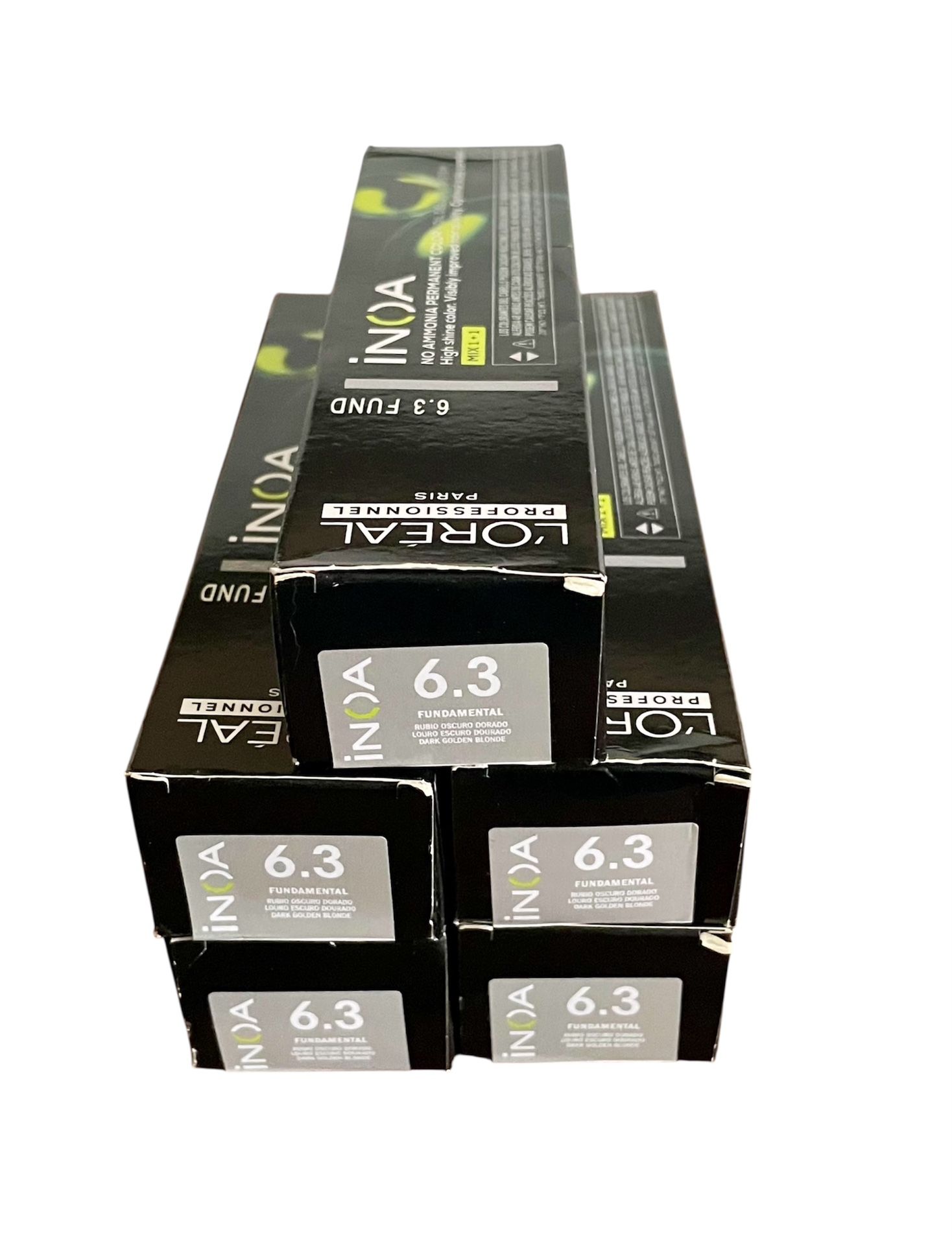 L'OREAL INÓA Ammonia-Free Permanent Hair Color 60g (2.1 OZ) – Color 6.3 – Set of 5 boxes   