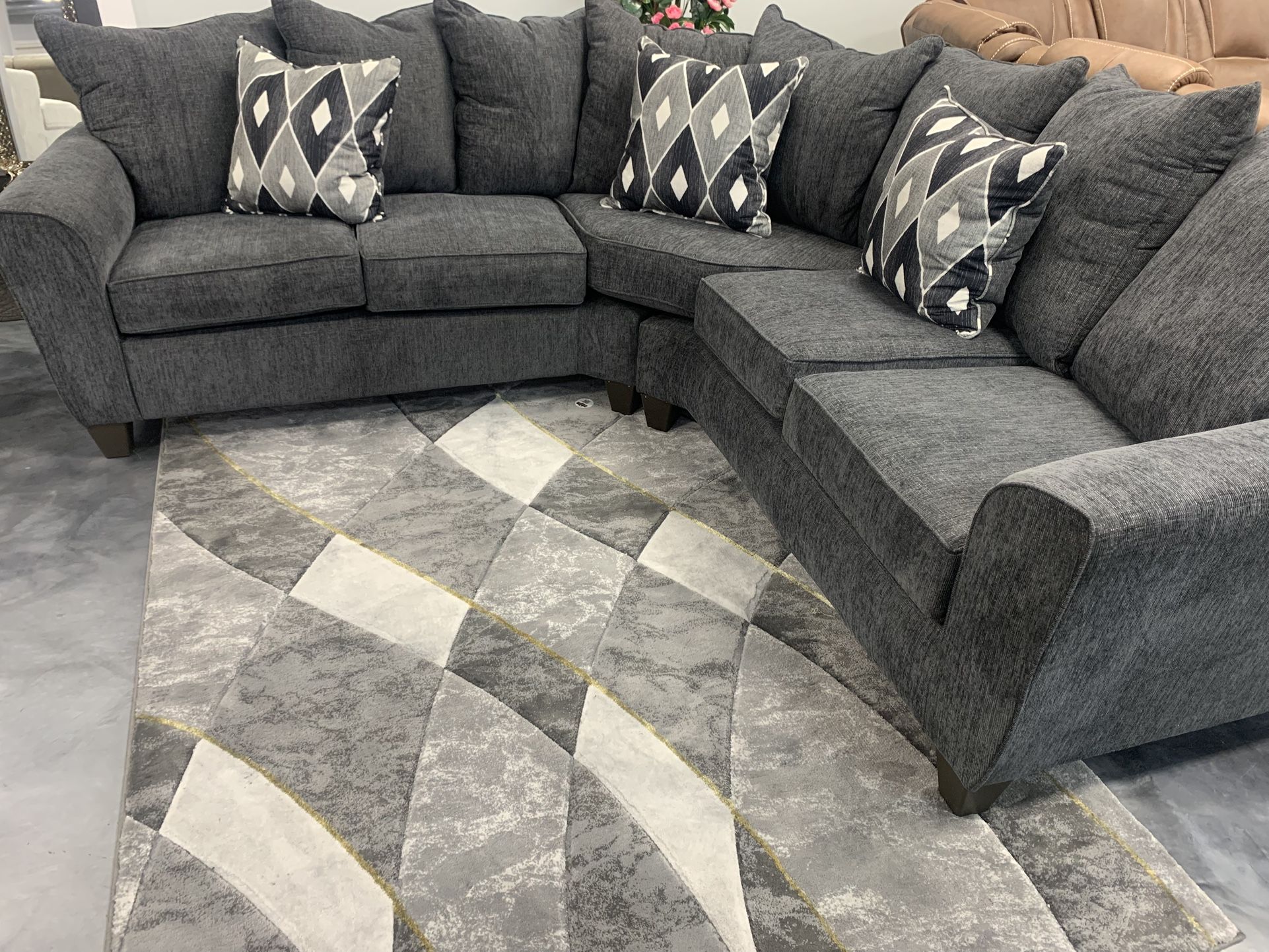 Brand New Grey Sectional Sofa Couch