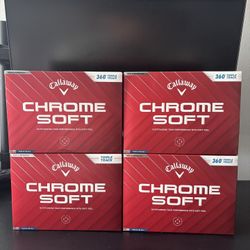 New 2024 Callaway Chrome Soft 360 Triple Track White Golf Balls 4 Dozen