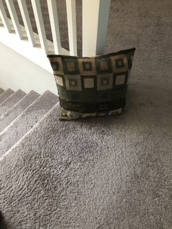 Pillow with Olive green and tan on the pattern