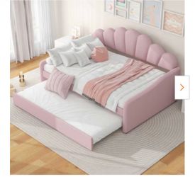 Pink daybed with trundle, brand new still in box