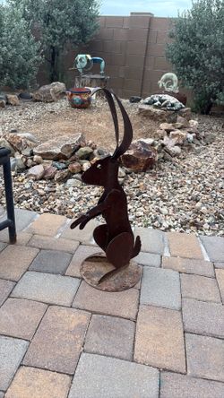Metal Rabbit Yard Art