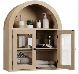 Arched Wall Cabinet with Acrylic Doors, Bathroom Cabinet