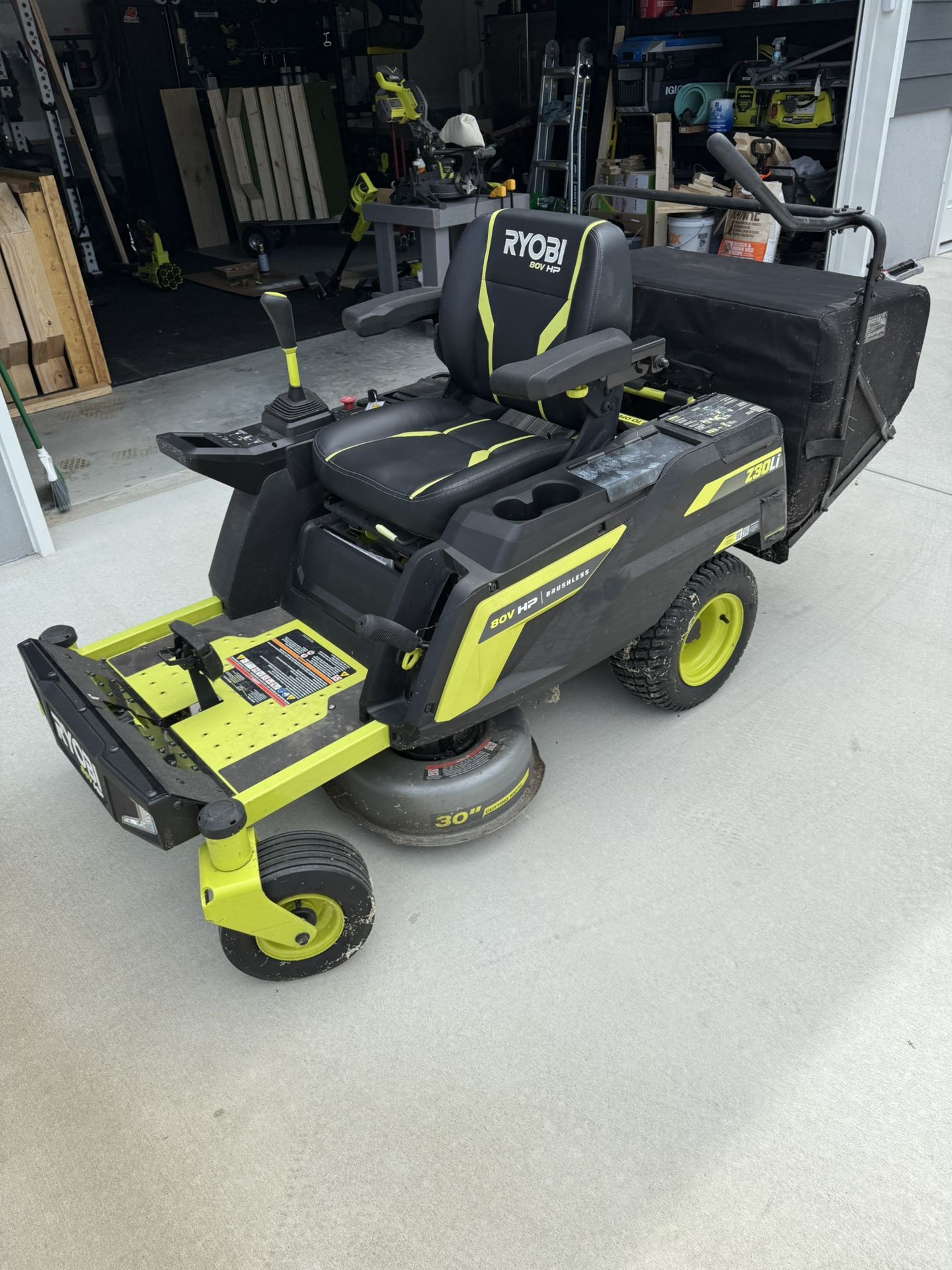 Ryobi 80V 30” Electric Riding Mower w/ Bagger – Ready to Work! (Garage Sale Pricing!)
