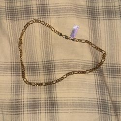 KOHL'S STAINLESS STEEL GOLD PLATED FIGARO CHAIN