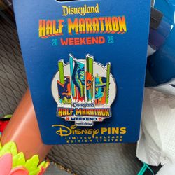 Disneyland Run Disney Half Marathon Weekend 2025 Logo Dumbo Mickey LR Pin