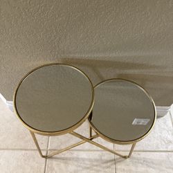 Gold Mirrored Nesting Accent Table