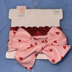 New Carters Baby 2 Pack Heart Headbands