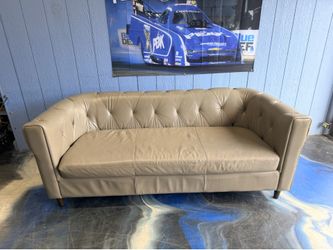 West Elm Leather Chester Chesterfield Sofa