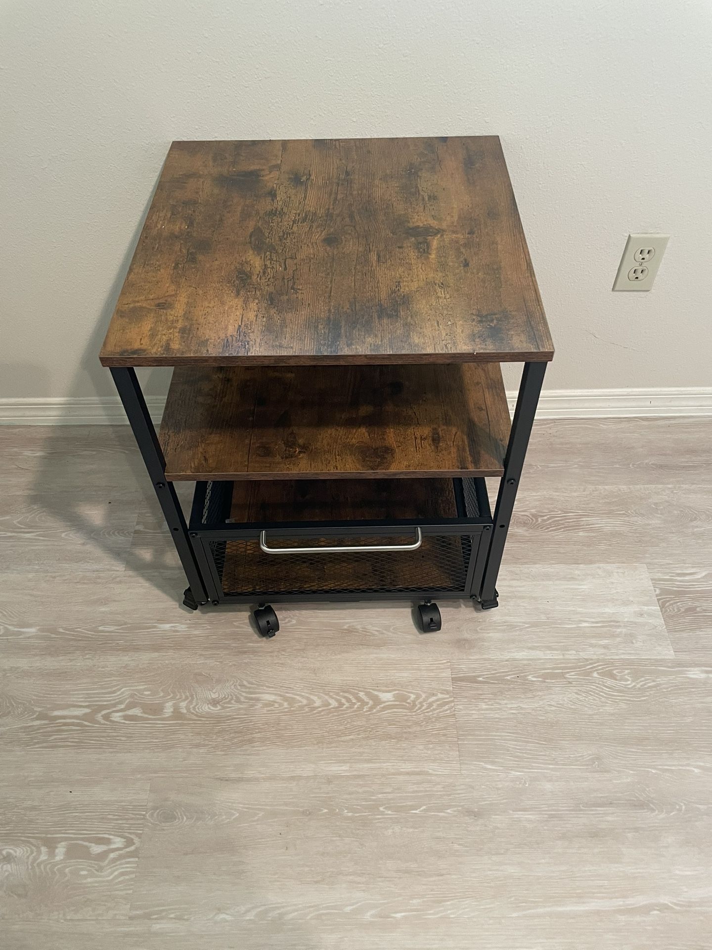 Mini Fridge Stand With Roll Out Lower Shelf
