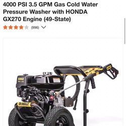 4000 Psi Dewalt Pressure Washer