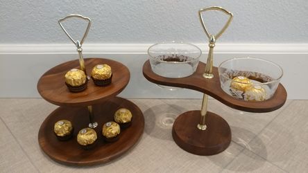 Vintage Lebanon Supply Co. Walnut candy cookie display set