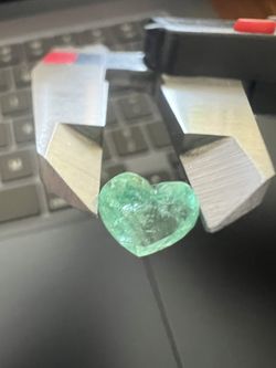 Emeralds. Love Hearts  Pair.  Very Good Size  