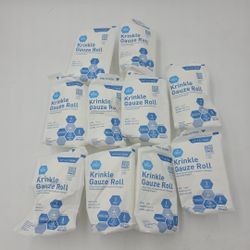 Med Pride Krinkle Gauze Roll, 4.5"x 4.1 Yards, 10 Count, Exp: 10/09/2029