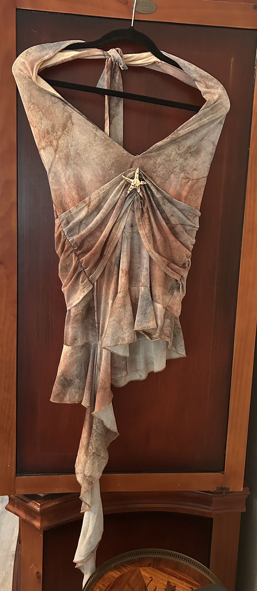 Feminine Sexy Mini Dress Or Long Top With Side Tail