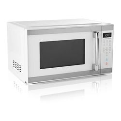 New Hamilton Beach 1.1 cu ft Countertop Microwave Oven, White Stainless Steel