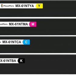 Compatible Toner Cartridges for Sharp MX61NT MX-61NTBA MX-61NTCA MX-61NTMA MX-61NTYA 4 Pack (YMCK)