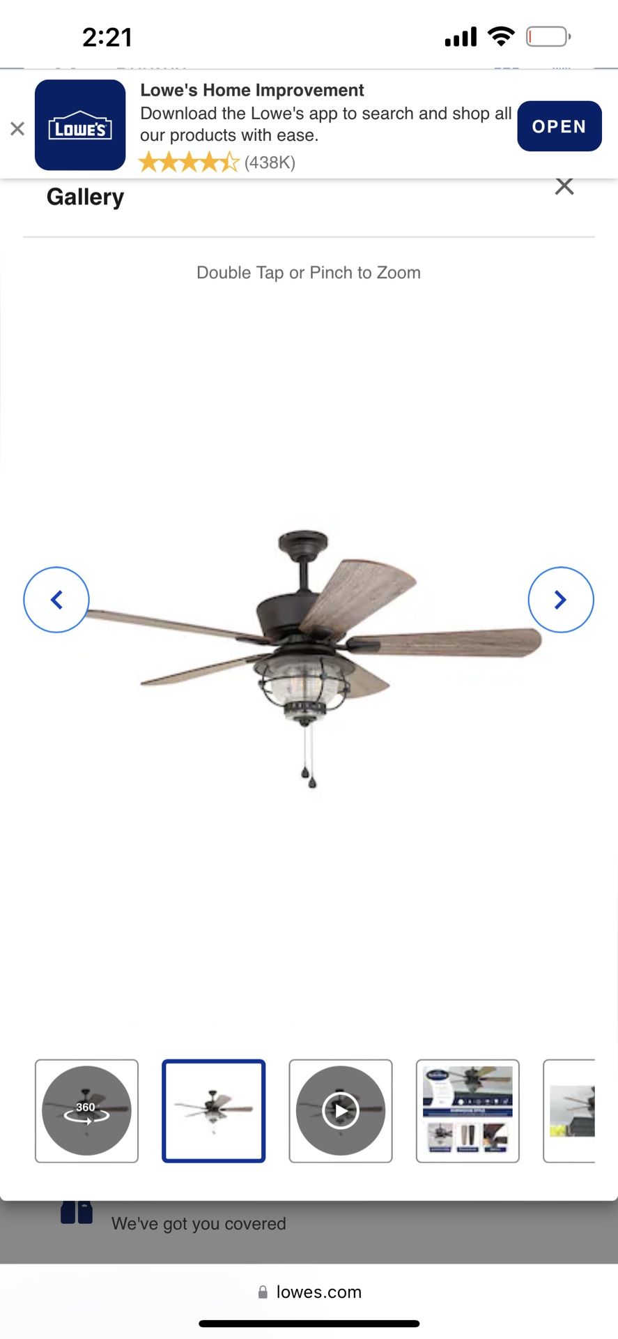 Harbor Breeze Merrimack II 52-in Bronze LED Indoor/Outdoor Downrod or Flush Mount Ceiling Fan with Light (5-Blade)