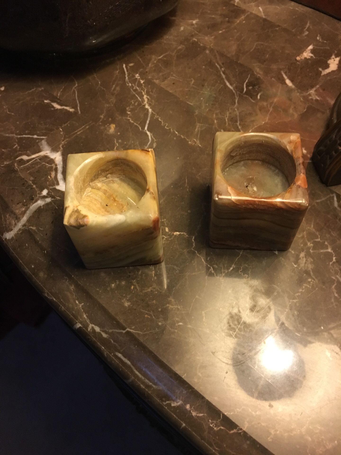 Stone candle holders
