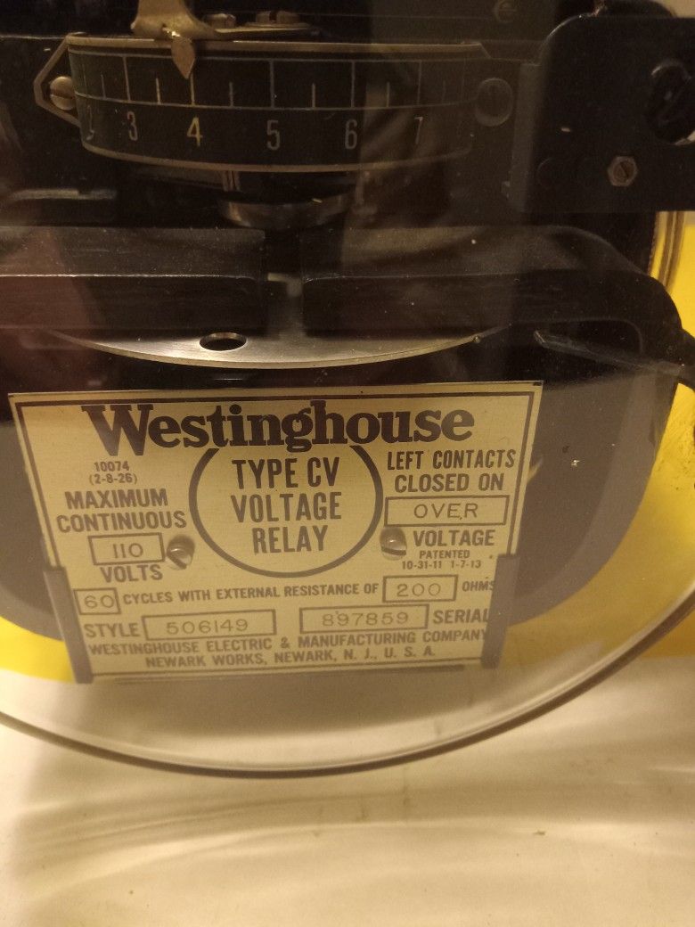 Westinghouse Electric Relay/Electric Meter.