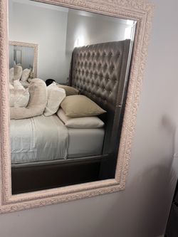 Large Ornate Wall Mirror White Frame