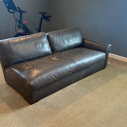 Leather Right Arm Sectional 