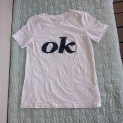 H&M Women's White and Black T-shirt size XS