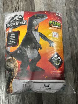 Kids Jurassic World Blue Raptor Inflatable Dinosaur Halloween Costume