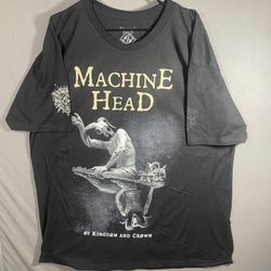 Machine Head Of Kingdom and Crown T Shirt Adult 2XL Black Gold Metal Men’s 