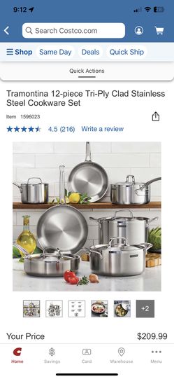 Tramontina 12-piece Tri-Ply Clad Stainless Steel Cookware Set Gourmet  Collection 
