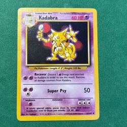 1999 Kadabra Pokemon Card 