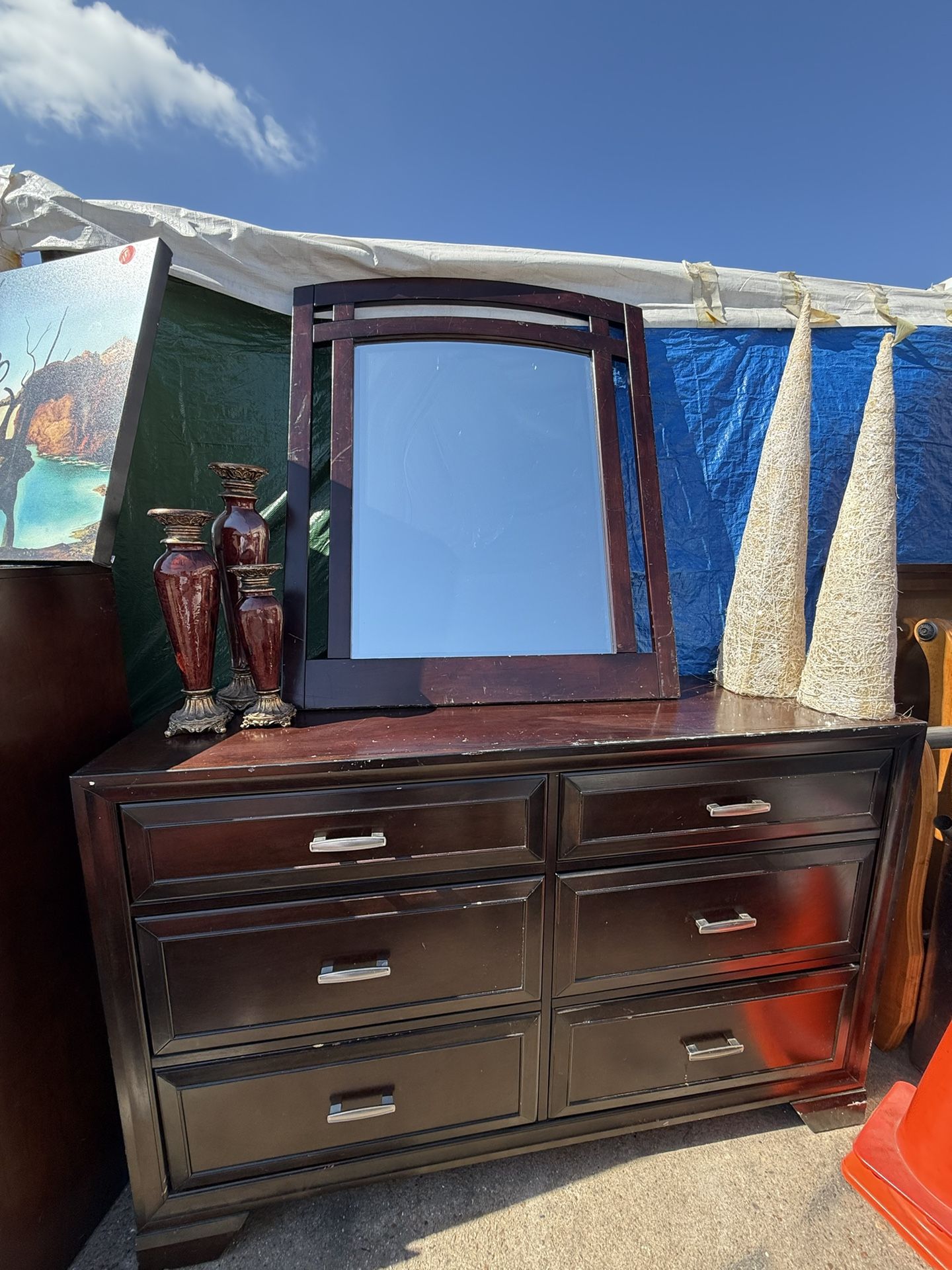 Long Dresser W/ Mirror $90