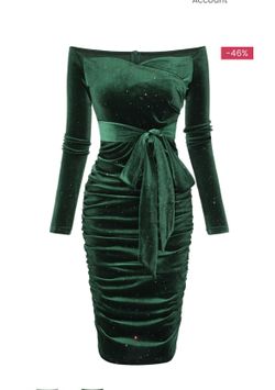 1960s Off The Shoulder Velvet Dress 