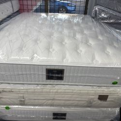 QUEEN SIZE SHIFMAN DOUBLE SIDED MATTRESS & BOX SPRING BED SET