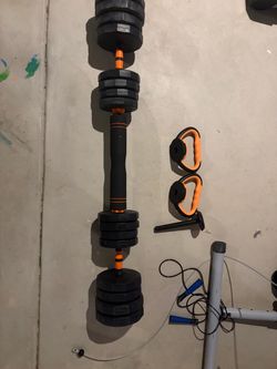 Home adjustable barbell and dumbell set