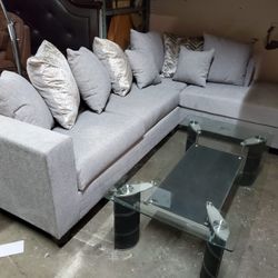 Grey Silver Sectional On Sale 