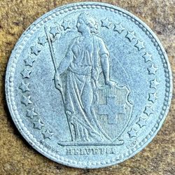 1955 Switzerland 1/2 Silver Franc 