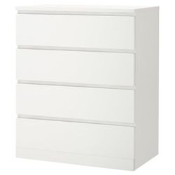 IKEA MALM Chest of 4 drawers, white, 80x100 cm