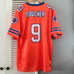 The Waterboy Bobby Boucher Adam Sandler Sewn Patch Orange Football Jersey Sz L