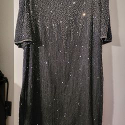 Nice Black And silver Beaded Dress Size 2 X