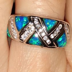 So Vibrant NEW Sterling Silver Fire Opal Ring!🔥