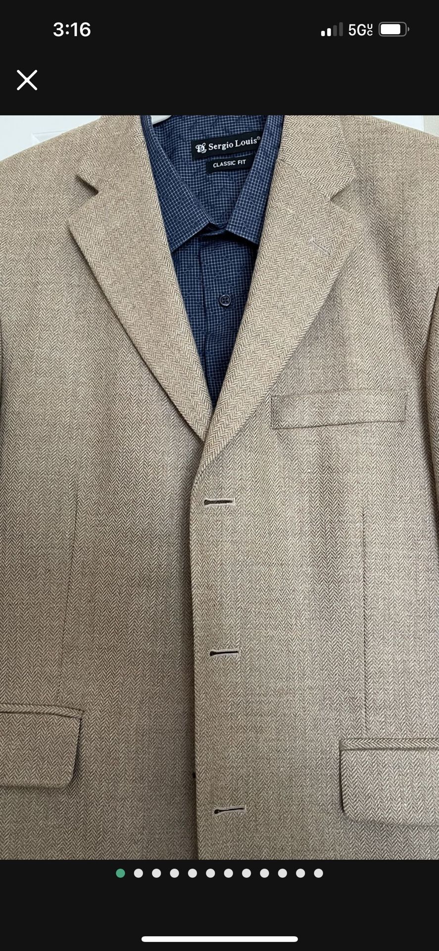 There’s Two Pieces A Jacket Size 38R The Color Is Camel & A Shirt Size Large Both For $40 Total