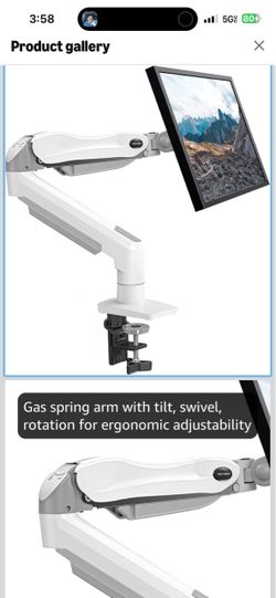 HUANUO Single Monitor Mount, 13 to 32 Inch Gas Spring Monitor Arm, Adjustable Stand, Vesa Mount with Clamp and Grommet Base - Fits 4.4 to 19.8lbs LCD