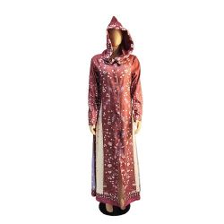MissLook Bohemian-Print Long Hooded Snap-Button Enchantress Wizard Fantasy Cloak