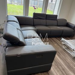 Brand new 6 Piece Italian leather Recliner Sectional