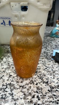Vintage marigold luster vase