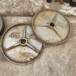 2-45lb Olympic Weight Plates 