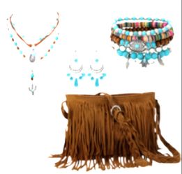 Western Crossbody Bag or Shoulder Bag With Accesories