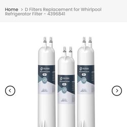 D filters, refrigerator replacement water filter filters 3 pk