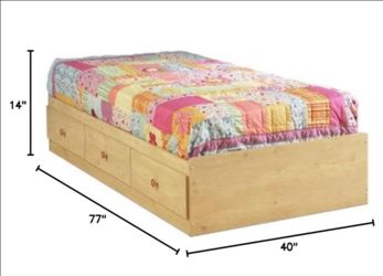 Twin bed frame with storage